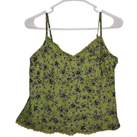 High Sierra Ditsy Floral Lace Trim Cropped Tank - Picture 1 of 6